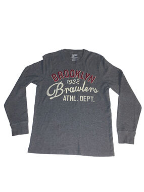 Men's Old Navy Gray Brooklyn Brawlers Long Sleeve Tee M